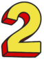 Animated yellow and red number two